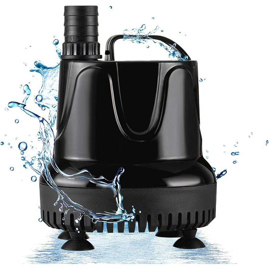 Aquarium Water Pump, 1500 l/h 40W Ultra Quiet Mini Submersible Water Pump with 3 Nozzles for Pond, Fountain, Aquarium, Garden