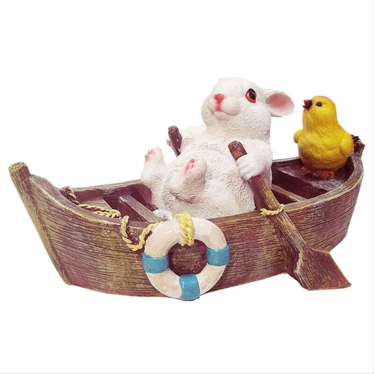 Decorative Sculpture Statue Decor Home Crafts Modern Art Living Room Floating Rabbit Statue Outdoor Garden Pond Decorative Cute Creative