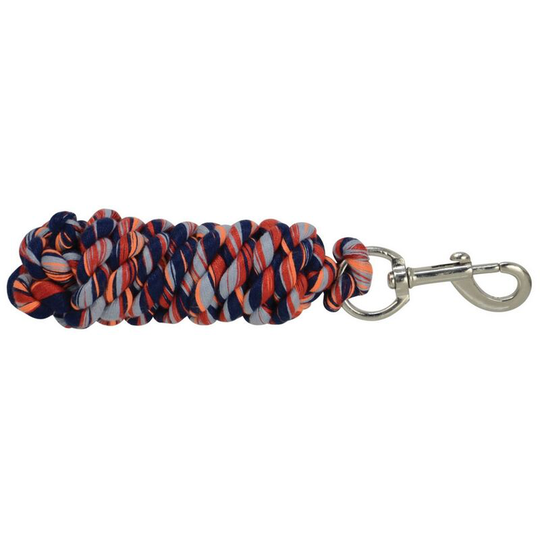 HY - Three Toned Lead Rope (2m) (Grey/Red/Navy/Orange) - Grey/Red/Navy/Orange