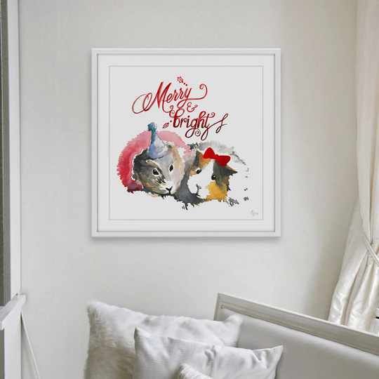 "Merry Couple" Framed Watercolour Painting Print