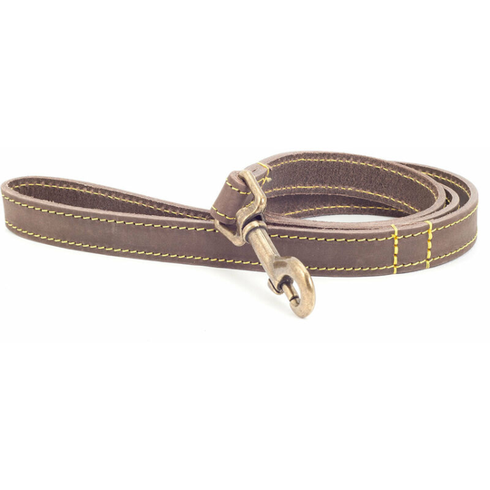 Timberwolf Leather Dog Slip Lead (1m x 19mm) (Sable) - Sable - Ancol