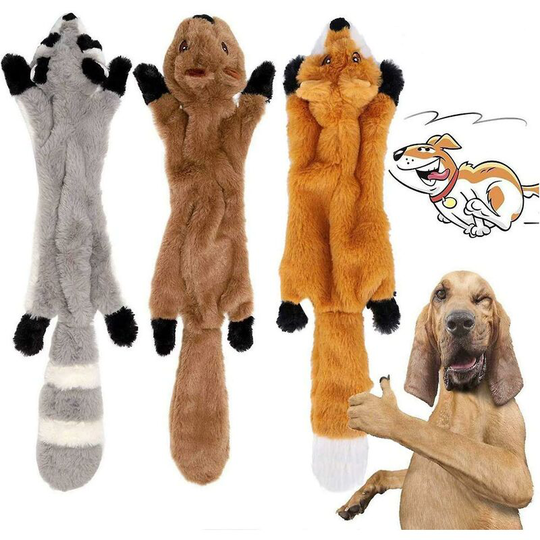 Pack Dog Squeaky Chew Toy No Stuffing Dog Toy Plush Animal Dog Toy For Small Gift