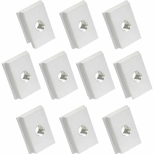 Monly - 10pcs 30x23mm M8 t Nut Slip Nut Aluminum Alloy Slotted t Nuts Threaded Slip Nuts Carpentry Woodworking Tools Slotted Fastener