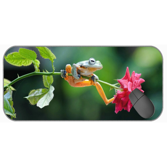 (600X300X3) Xxl Large Size Mouse Pads,Wildlife Rose Frog Non-Slip Rubber Mousepad