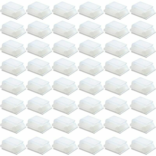 Echoo - 50 Pack Self Adhesive Cable Clips Electrical Wire Clips Cable Management Clips for Car, Office and Home (13 x 10 mm, White)