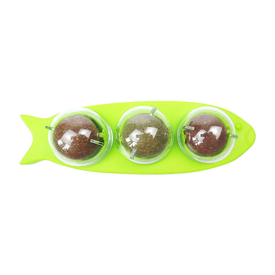 Catnip Balls, Edible Wall Mounted Catnip Candy, 3 in 1 Catnip Ball, Rotating Catnip Ball Toy Ball