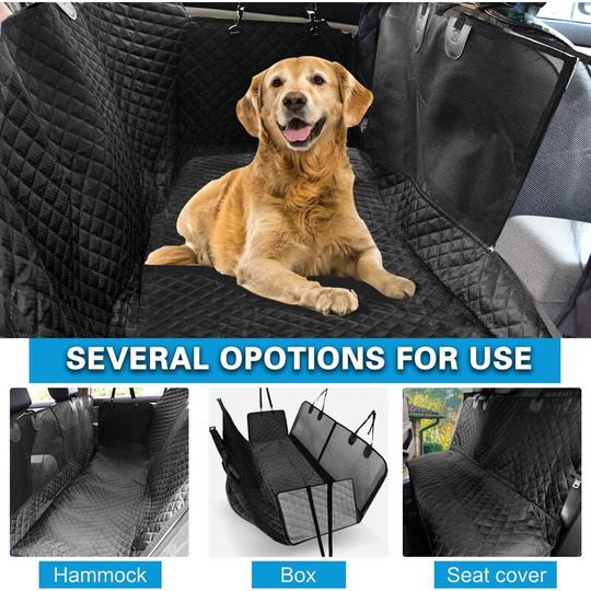 Thsinde - Dog car seat cover waterproof, scratch-resistant dog seat cover, suitable for cars with visual mesh, 600D Oxford dog car hammock
