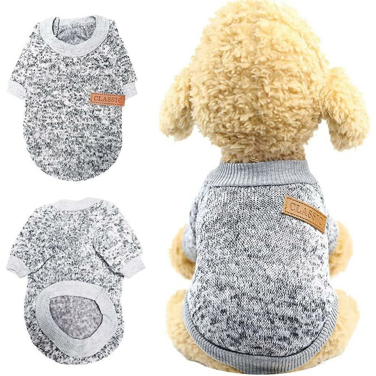 Pet Sweater, Warm Dog Sweater, Dog Winter Clothes, Small Dog Cat Sweater, Winter Dog Coat (gray, Xl) Thsinde
