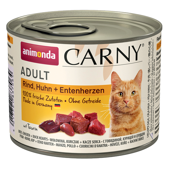 Animonda Carny Adult Saver Pack 24 x 200g - Beef, Chicken & Duck Hearts