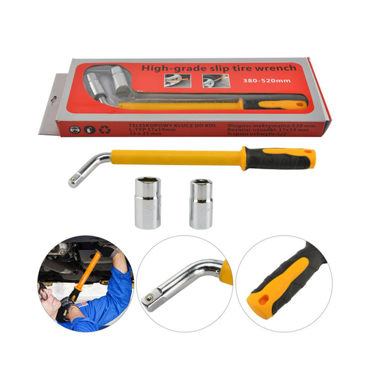 17 19 21 23mm Extendable Car Wheel Brace Socket Tyre Nut Wrench 6-18