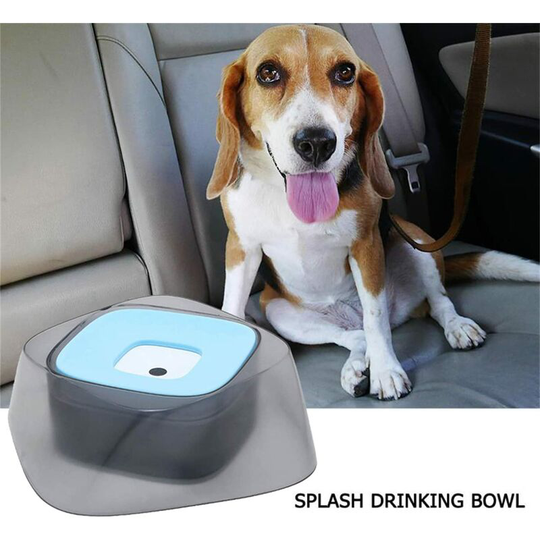 Floating Pet Bowl, Non-Slip Non-Wet Mouth Pet Water Bowl, Floating Anti-Overflow Slow Water Dispenser (Blue)