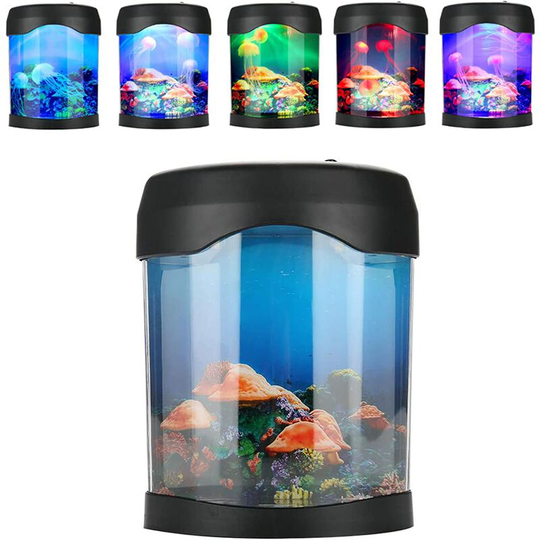 Monly - Jellyfish Desk Lamp, Artificial Jellyfish Aquarium Mood Light, Color Changing Night Light for Decoration, Gift for Kids Men Women