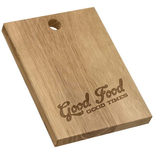 Angharad Oak Wood Good Food Good Times Engraved Chopping Board