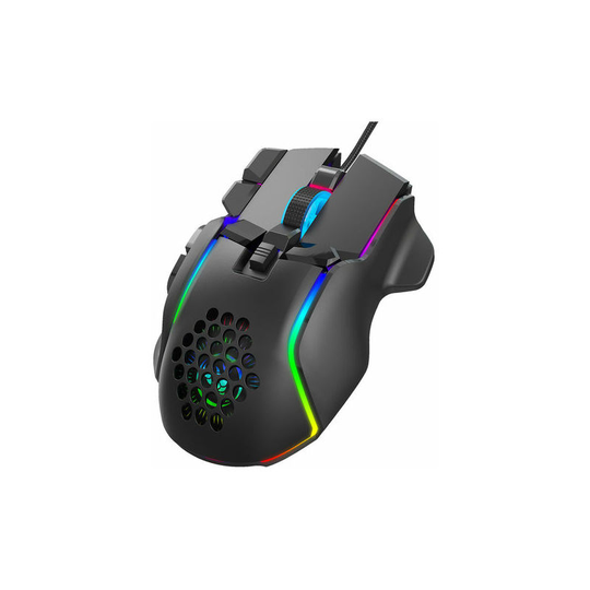 Muff - S700 10 Keys Wired Gaming Mouse Macro Programming Ergonomic Mice with 6 Adjustable dpi rgb Light Effect Wide Compatibility (Black)