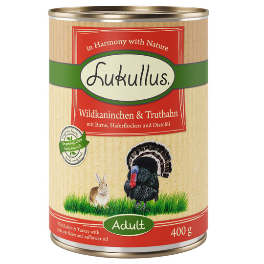 Lukullus Saver Pack 24 x 400g - Wild Rabbit & Turkey