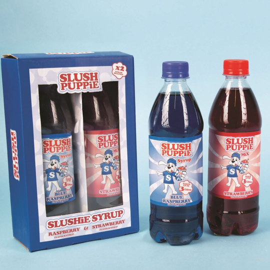 Slush Puppie Syrup Duo Pack Blue Rasp & Strawberry