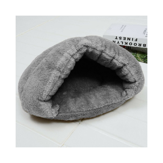 (Grey) Soft Warm Puppy Pet Cat Dog Nest Bed Cave House Sleeping Bag Mat Pad