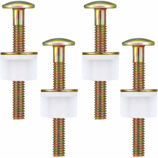 Sun Flowergb - 4 Pieces Toilet Seat Screws Toilet Seat Bolts 2.75 Inch Toilet Hinge Replacements with 4 Nuts and 4 Washers for Top Mount Toilet Seat