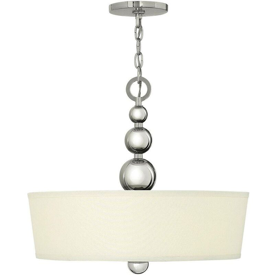 Elstead Zelda - 3 Light Ceiling Pendant Polished Nickel, E27