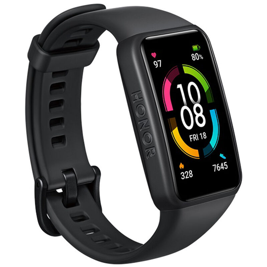 Band 6 Sports Bracelet 1.47-Inch amoled Screen BT5.0 10 Sport Modes Heart Rate/Sleep/Female Health Monitor 5ATM Waterproof Call, Black - Black - Honor
