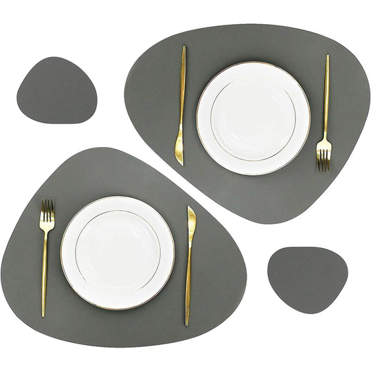 Placemat Set Recycled Leather Table Mat Kitchen Table Decoration