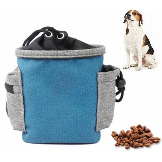 Dog Treat Pouch, Dog Treat Bag for Training Small to Large Dogs, Easily Carries Pet Toys, Kibble, Treats, Built-in Poop Bag Dispenser, blue