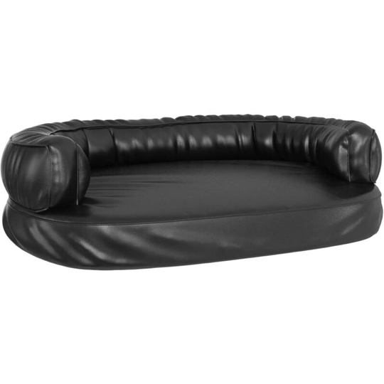 Ergonomic Foam Dog Bed Black 88x65 cm Faux Leather Vidaxl Black