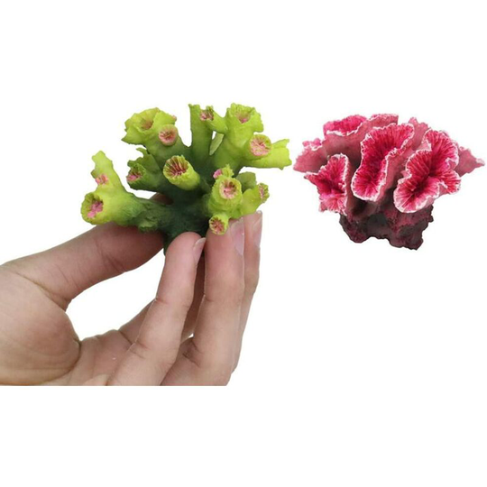 2 Pack Polyresin Coral Ornaments, Aquarium Coral Decor for Fish Tank Aquarium Decoration Small Size