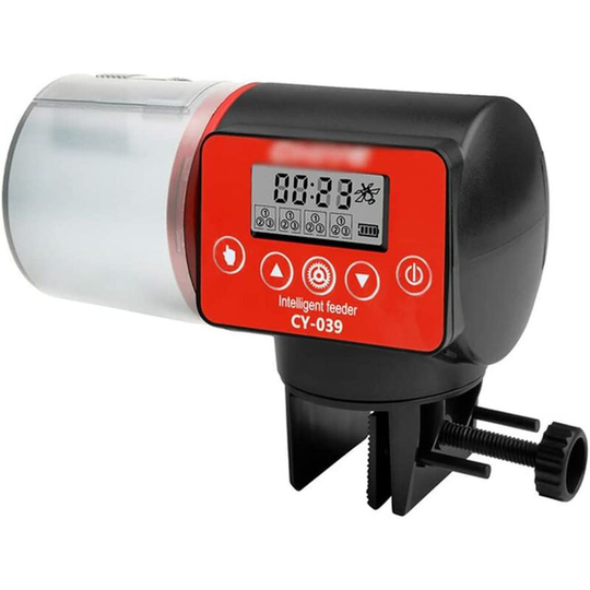 Automatic Fish Feeder Moistures-Proof Electric Aquarium Fish Tank Timer Feeder Fish Food Dispenser Tool Auto Feeders,Red.1pc