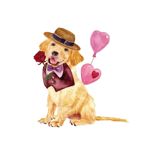Valentine Puppy V by Melissa Wang - Wrapped Canvas Panoramic Painting