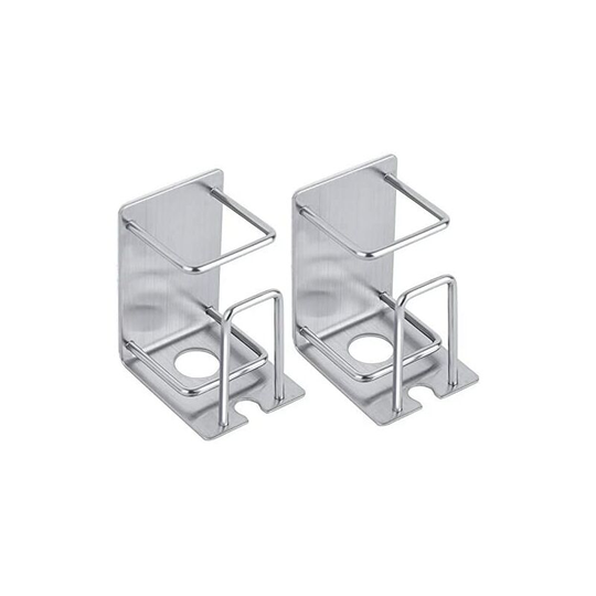 Monly - 2 Piece Set Stainless Steel Toothbrush Holder Wall Mounted Toothbrush Holder with Suction Cup for Home Hotel, Self-adhesive Field Cup Holder