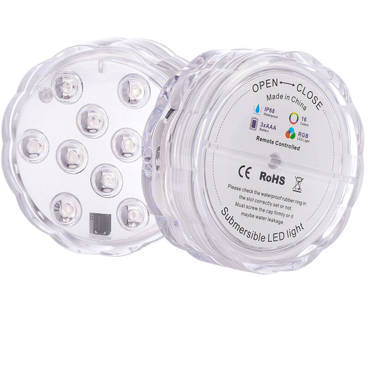 Muff - Diving led Pool Lights, Decorative Color Changing Lights, Suitable for Aquarium Tubs, Vases, Pools, Ponds, (24-button remote control