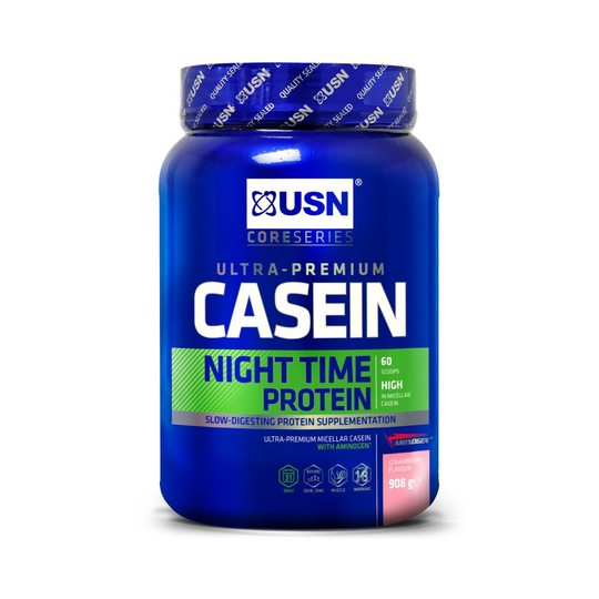USN Casein Night Time Protein, Strawberry, 908 g