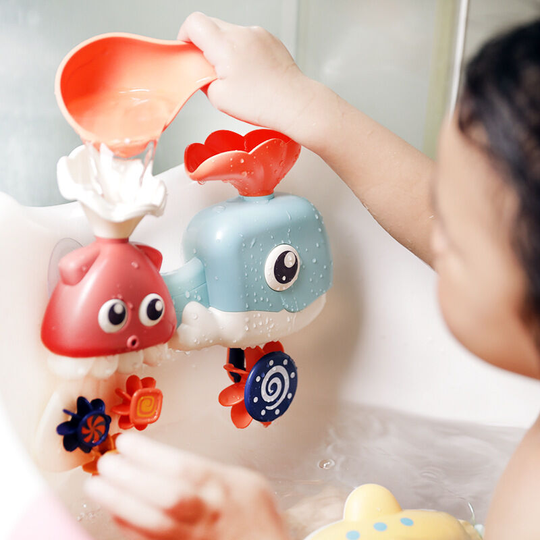 Ilovemilan - Children Bathing Whale Swirl Toy Shower Shower Baby Whale Faucet Shower Bathroom Toy