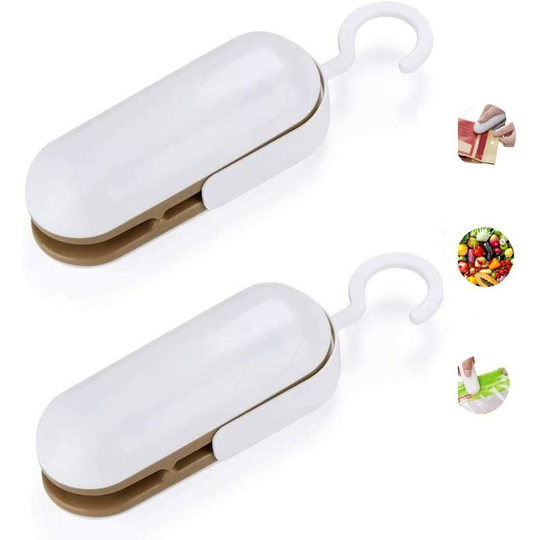 Mini Bag Sealer - 2 pcs Mini Bag Sealing Machine Mini Plastic Sealing Machine, Food Storage, Snack Fresh (Battery Not Included)