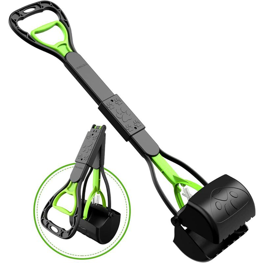 Modou - 24' Long Portable Poop Shovel with Handle for Large and Small Dogs, Heavy Duty Material and Durable Spring, Great for Lawn, Grass, Dirt,