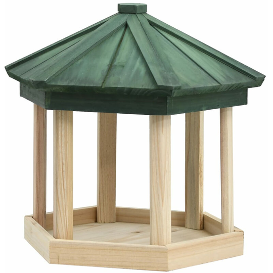 Bird Feeder Octagon Solid Firwood 33x30 cm