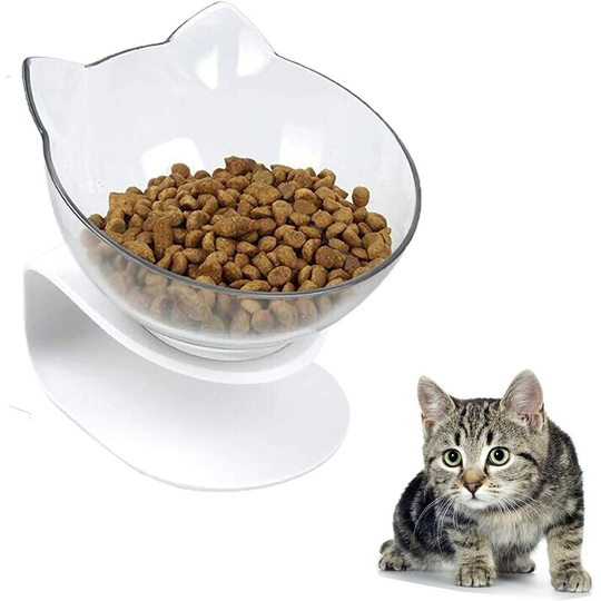 Double Pet Food Bowl with Raised Stand Food Bowl for Cats and Small Dogs (Single Bowl)