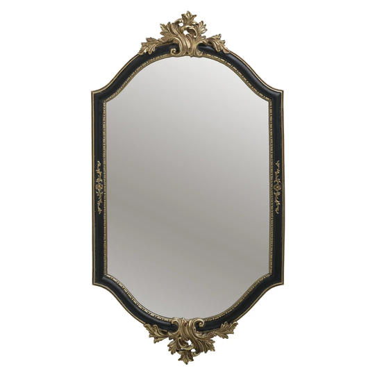 Adahy Hexagon Resin Framed Wall Mounted Accent Mirror in Black