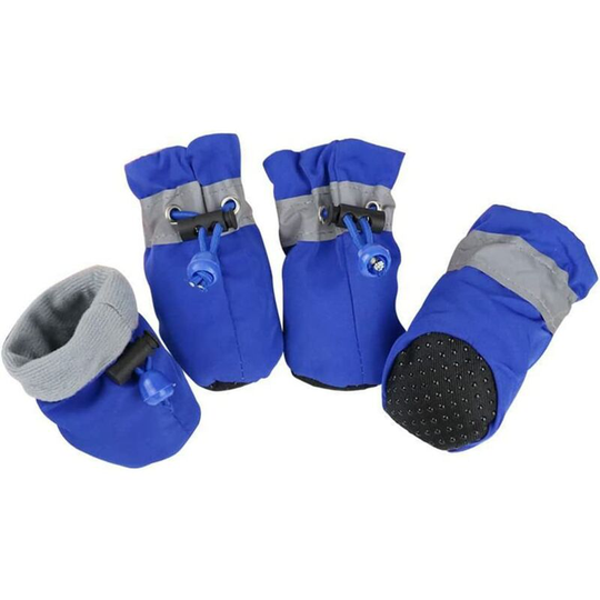 Bearsu - 4Pcs/Set Waterproof Winter Dog Shoes Anti-slip Rain Snow Boots Shoes Thick Warm for Small Cats Puppy Dogs Socks Booties