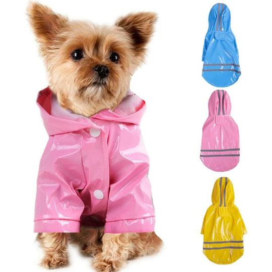 Soekavia - Outdoor Puppy Pet Rain Coat with Hood Waterproof Jackets pu Reflective Raincoat for Dogs Cats Apparel Clothes