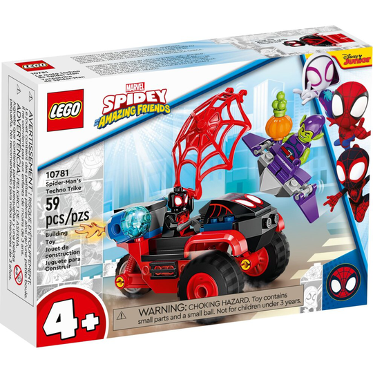 LEGO 10781 Marvel Spider-Man Miles Morales: Spider-Man's Techno Trike Set, Spidey And His Amazing Friends Series, Toy for Preschool Kids Age 4 +