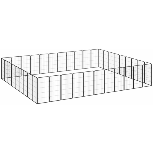 40-Panel Dog Playpen Black 50x100 cm Powder-coated Steel Vidaxl Black
