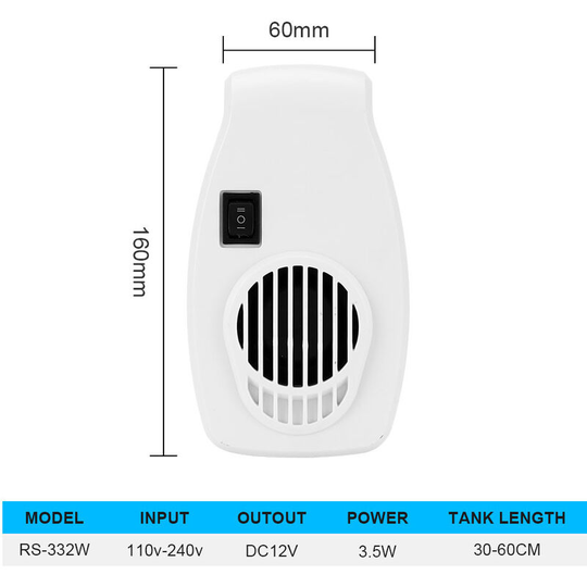 Benobby Kids - External Aquarium Cooling Fan Aquarium Fan Aquarium Cooling Cooling Fan Two-speed Speed Adjustment (RS-332W)