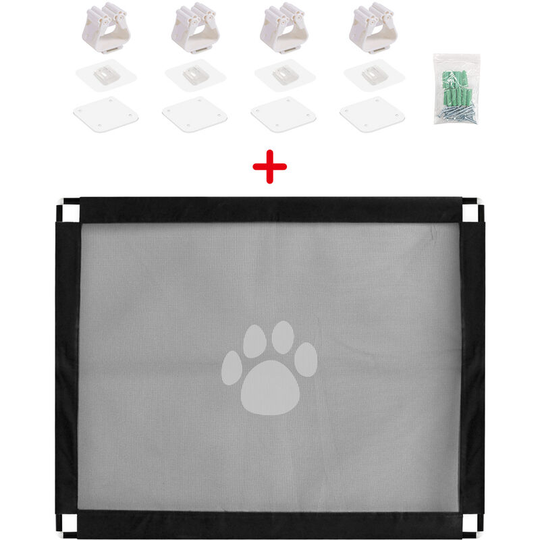 Magic Gate for Dogs Dog gate Pet Safety Gate Portable Folding Mesh Magic Gate Safe Guard Install Anywhere Indoor Outdoor Home Kitchen Safety Fence