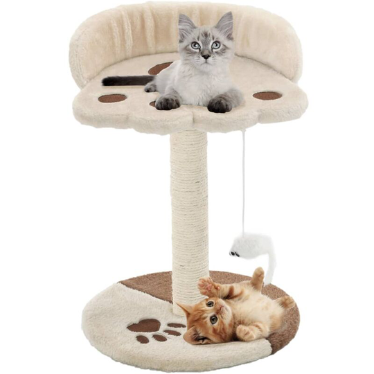 Cat Tree with Sisal Scratching Post 40 cm Beige and Brown - Lifcausal