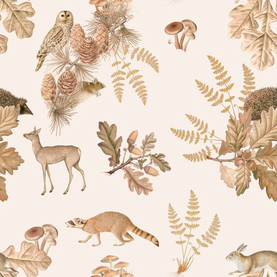 Autumn Forest with Animals 2.8m x 1m Satin Wallpaper Roll