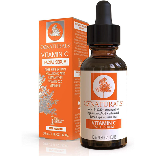 OZNaturals Vitamin C Serum for Face: Vitamin C Facial and Under Eye Serum with Hyaluronic Acid - Wrinkle Remover Serum to Even and Tone Skin