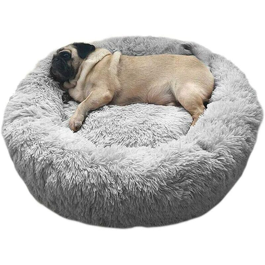 Modou - Dog Bed Pet Bed Round Soft 50 cm 1 Piece for Cats and Small Dogs Sleeping Household Cushion (Light Grey)