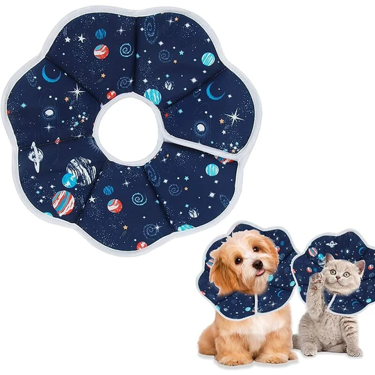 Cat Bite Protection Collar, Soft and Comfortable Cervical Pillow, Adjustable Comfort Recovery Collar, Blue, L